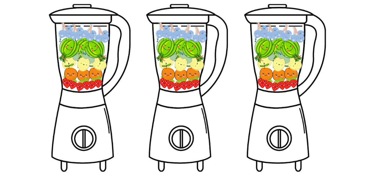 rainbow blender smoothie illustration