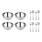 Snack Set - 4 Smart Snacking Bowls, 4 Forks and 4 Spoons