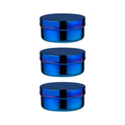 3 Blue circle food containers