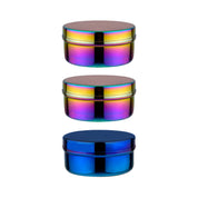 2 Rainbow and 1 Blue circle food containers