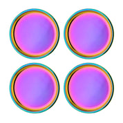 Stainless steel kids plates. Rainbow 4 pack of Purposeful Plates - 9" stainless steel plates for toddlers, kids, and adults