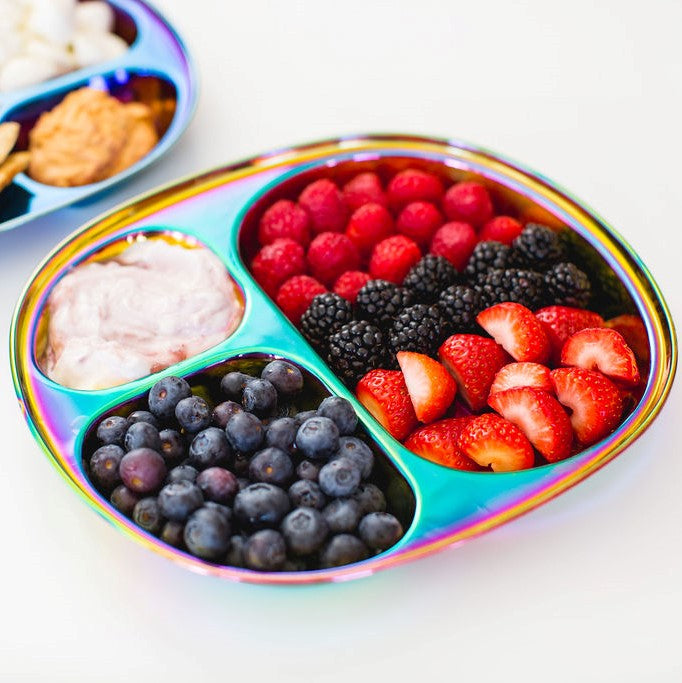 Kids stainless steel plates. Ahimsa stainless steel kids plate with dividers