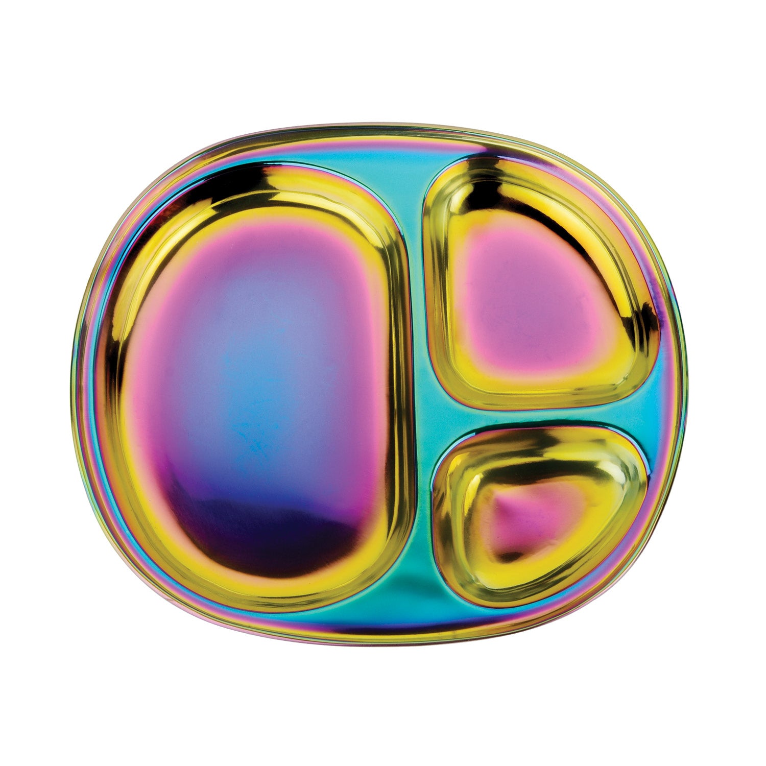 Ahimsa Stainless Steel Divided Plate – Rainbow – AHIMSA®