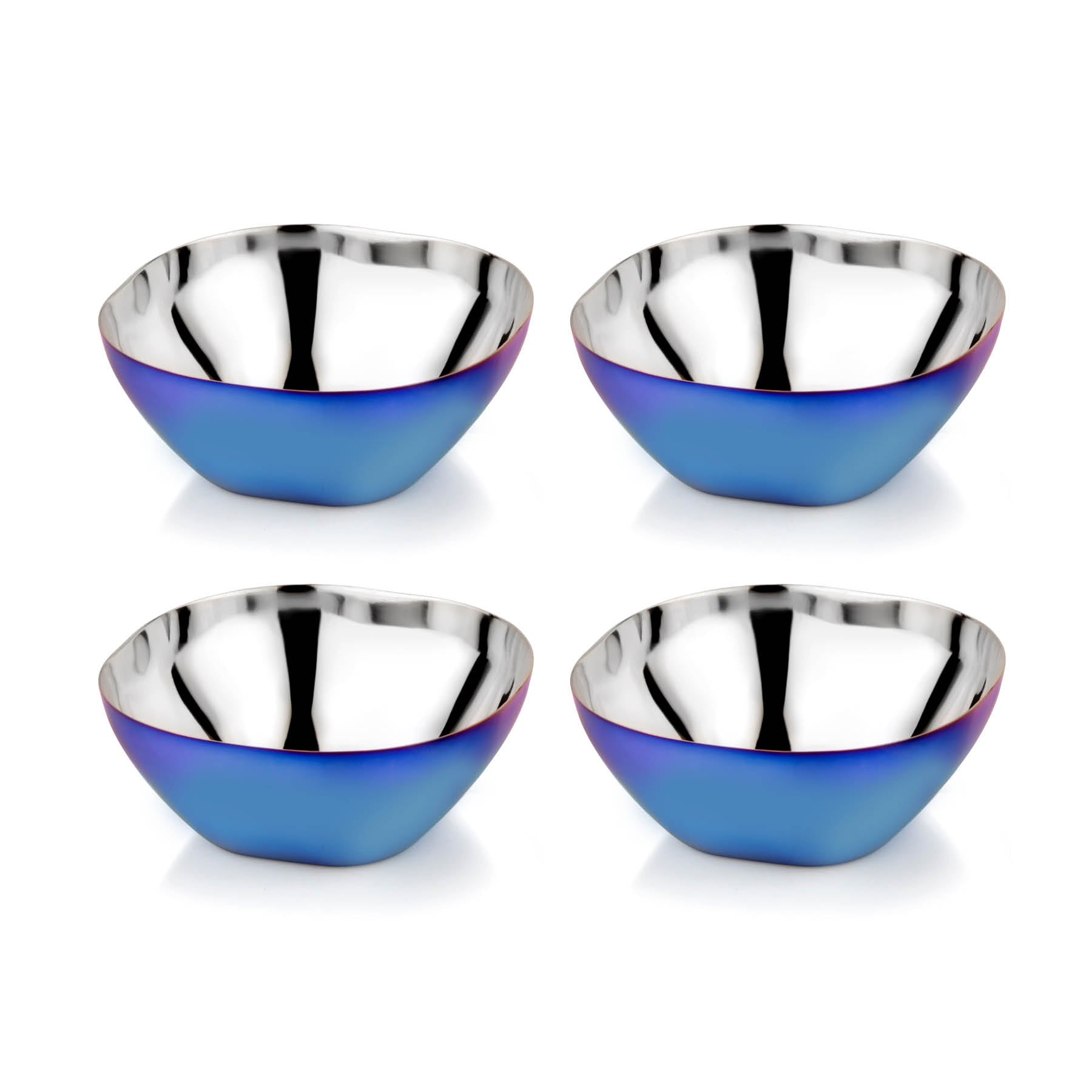 Ahimsa Smart Snacking Stainless Steel Bowls In Blue (Set of 4)