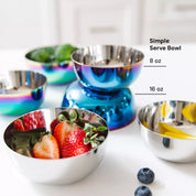 Set of stainless steel bowls, 8 oz and 16 oz.