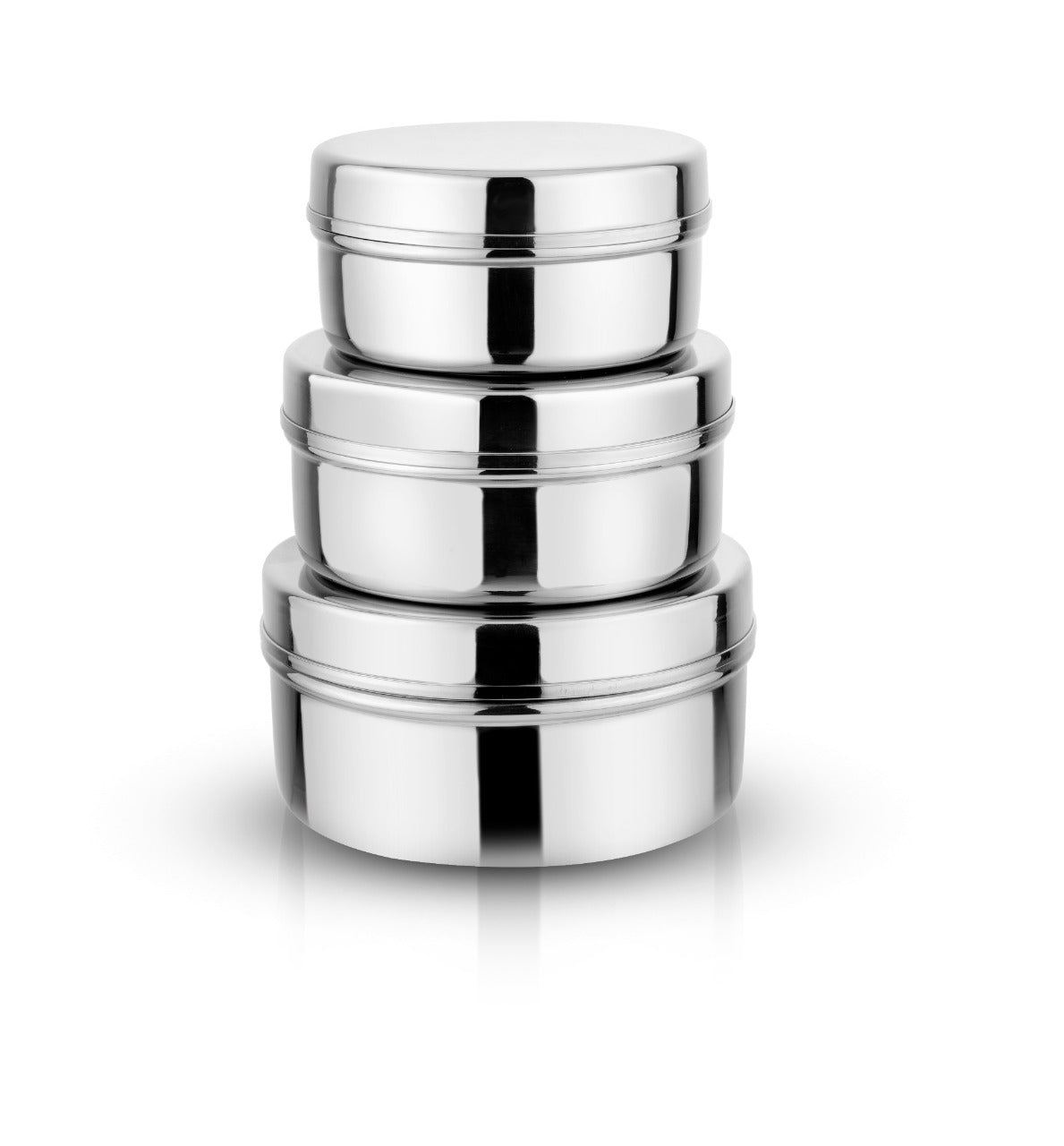 3 Classsic stacked containers with lids - the Circle Trio from the Movable Meal Collection. Feel safer knowing your dishware is pediatrician approved, mom designed, and built to last.