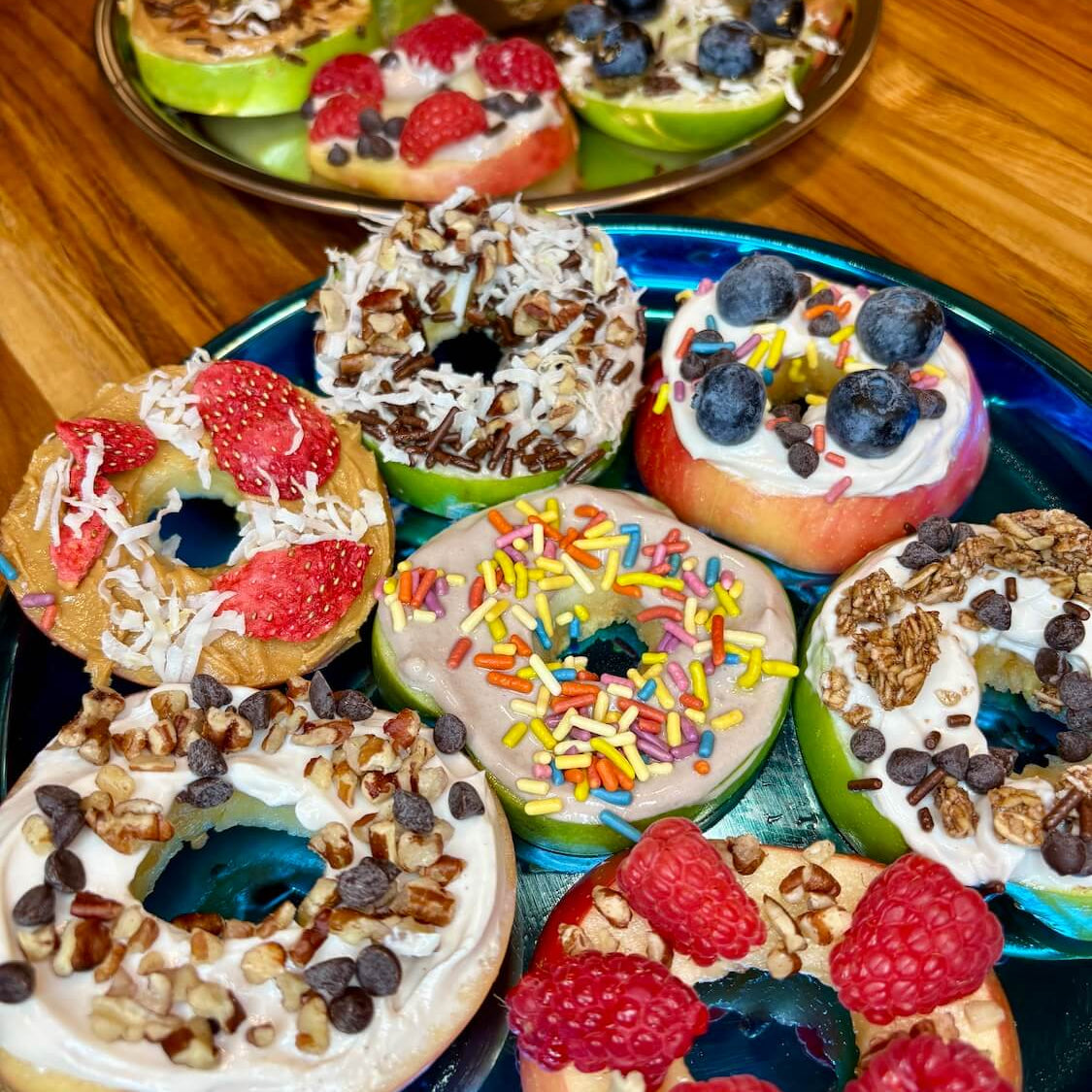 apple donuts healthy snack for kids