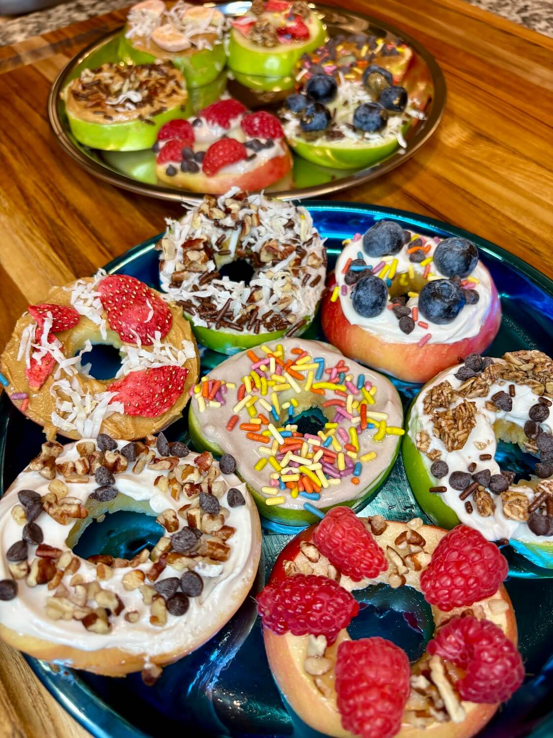 apple donuts healthy snack for kids