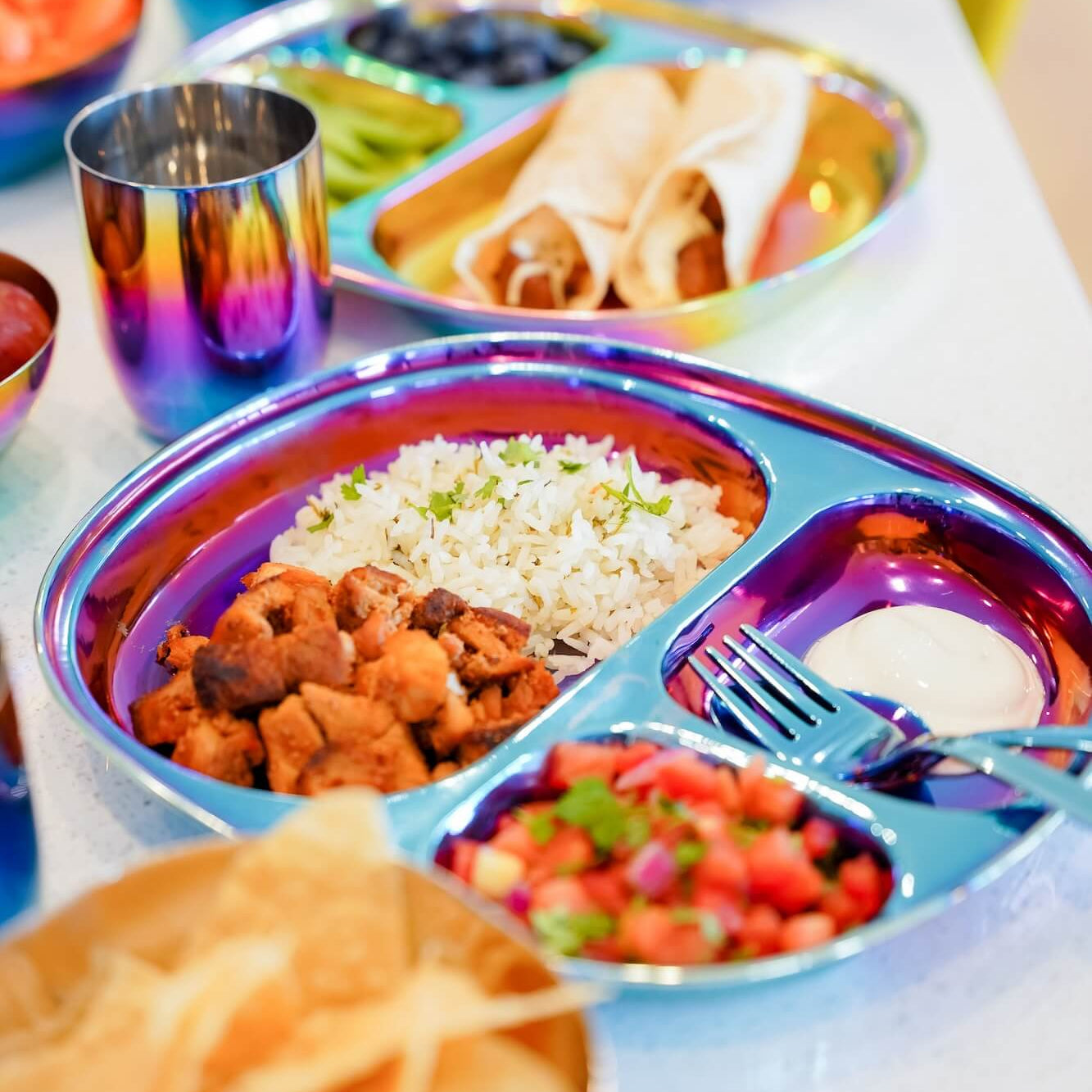stainless steel dishes