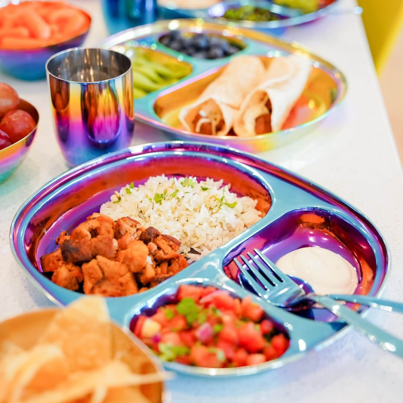 stainless steel dishes