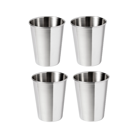 4 Classic Kids CUps 10 ounces each. Stainless steel cups for toddlers, kids, teens, preteens, and adults