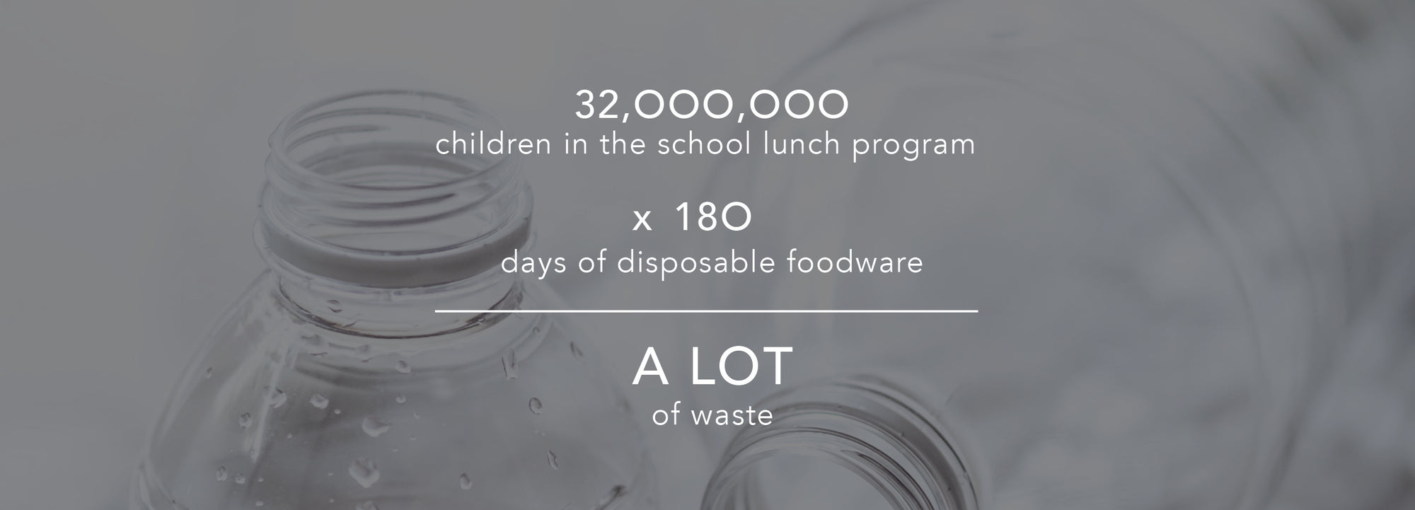 Reusable foodware. Restaurant supplies. 32,000,000 children in the school lunch program times 180 days of disposable foodware equals A LOT OF WASTE