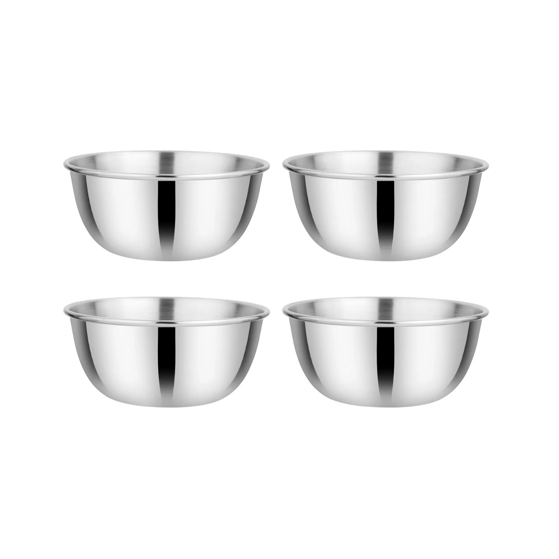 Four stainless 8 ounce stainless steel bowls for babies, toddlers, and kids