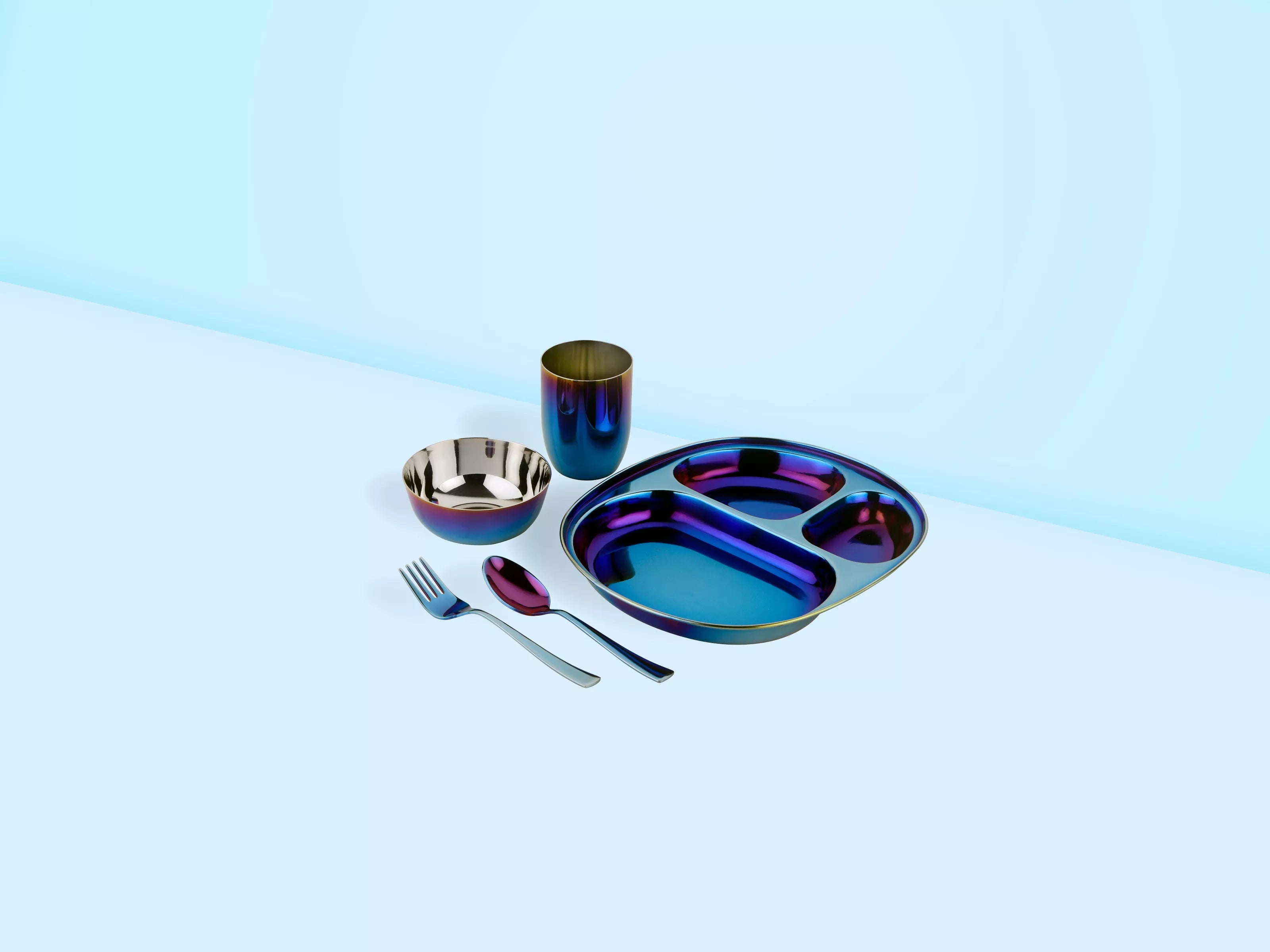 Ahimsa-MindfulMealtimeSet-blue-color-steel-dishes.webp