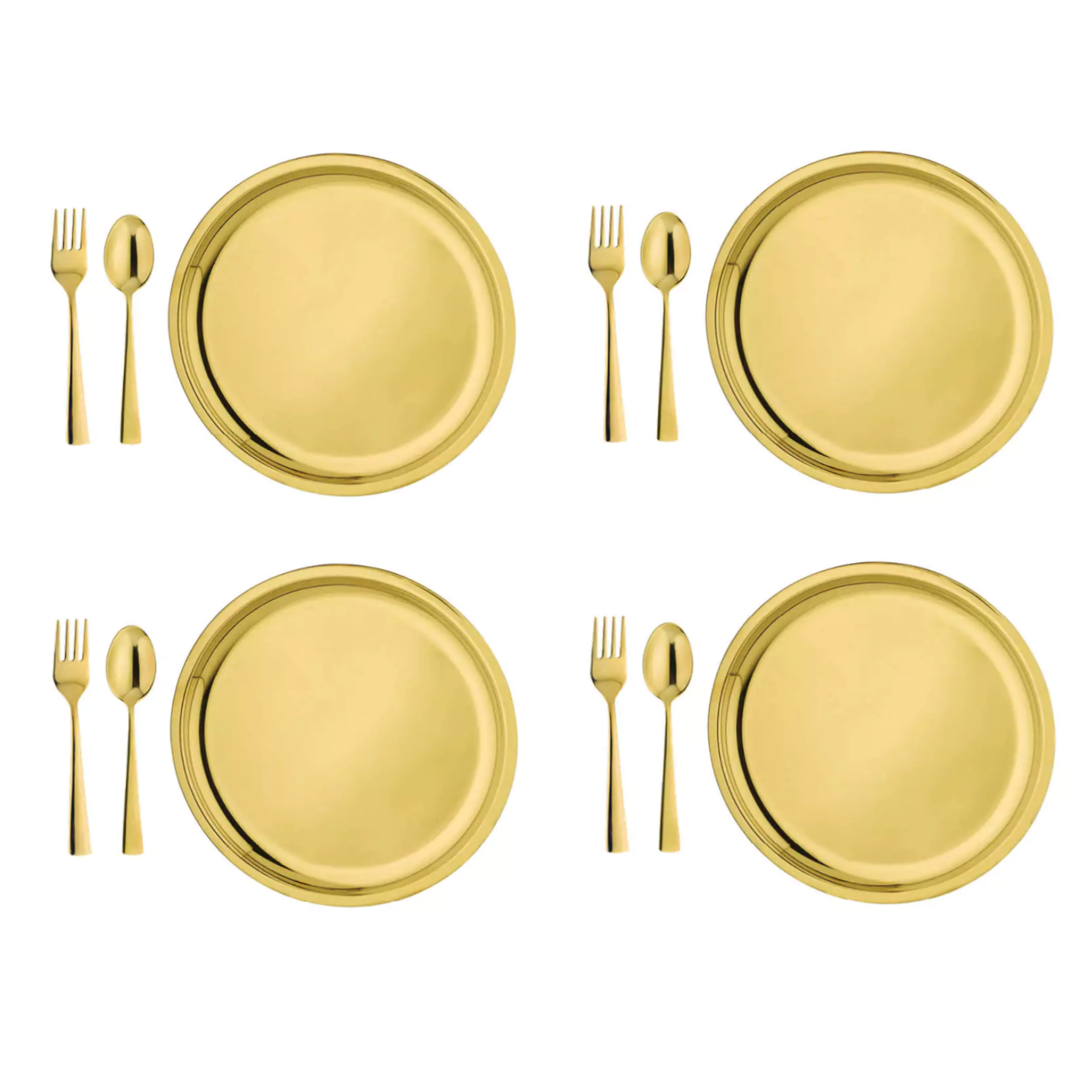 Gold plates and utensils - stainless steel kids plates