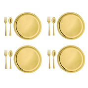Gold plates and utensils - stainless steel kids plates