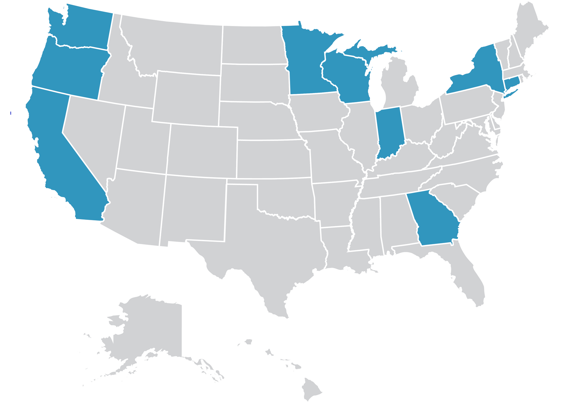 Ahimsa Stainless Steel Cafeteria Trays - reducing waste and school budgets from coast to coast. Blue-colored states have started the transformation. Yours can be next!