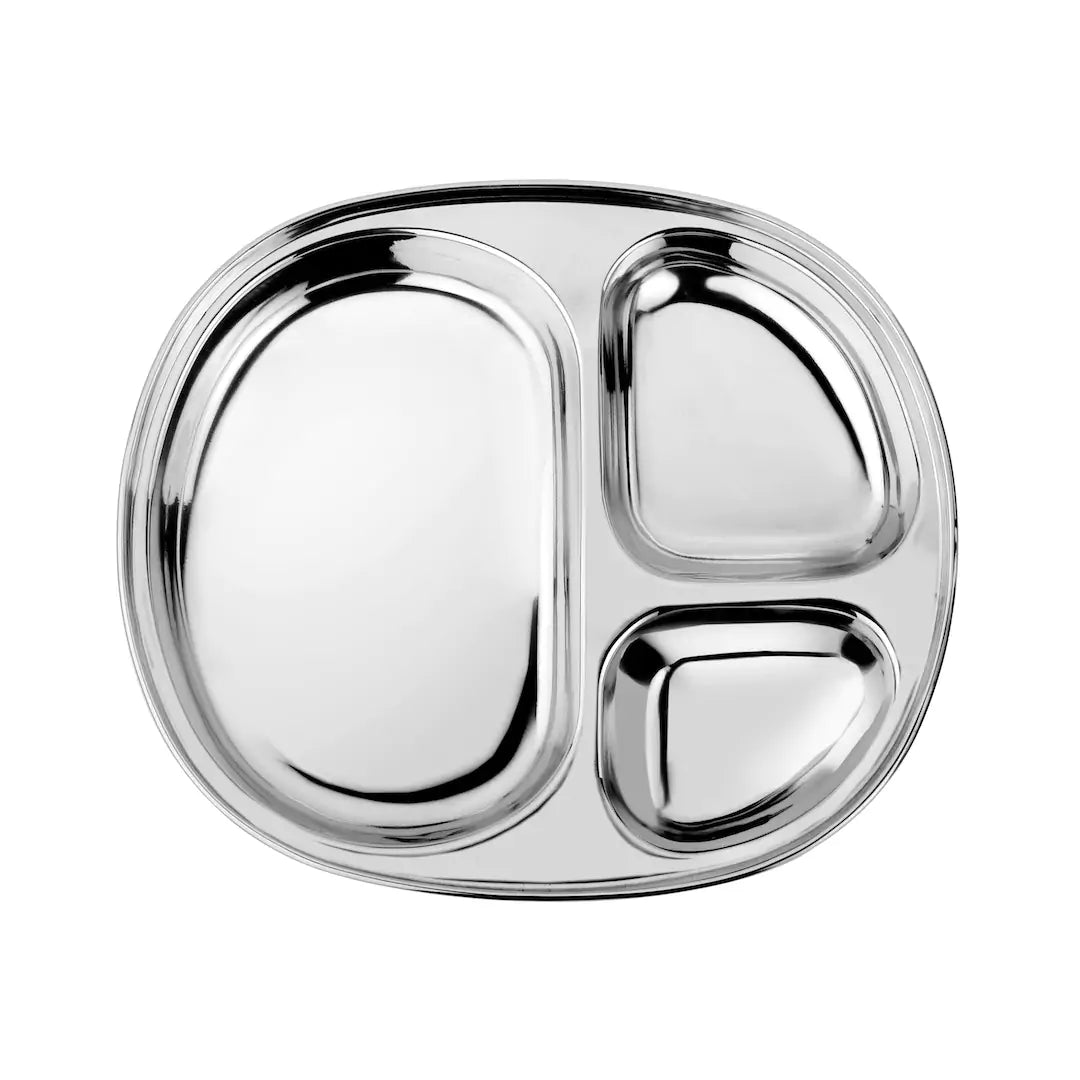 Stainless steel dining discount plates