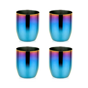Iridescent blue cups - 8 oz cups, stackable cups for children, free of harmful plastic chemicals