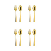 Set of 4 Utensil - 4 gold forks and 4 gold spoons - stainless stee cutlery for kids