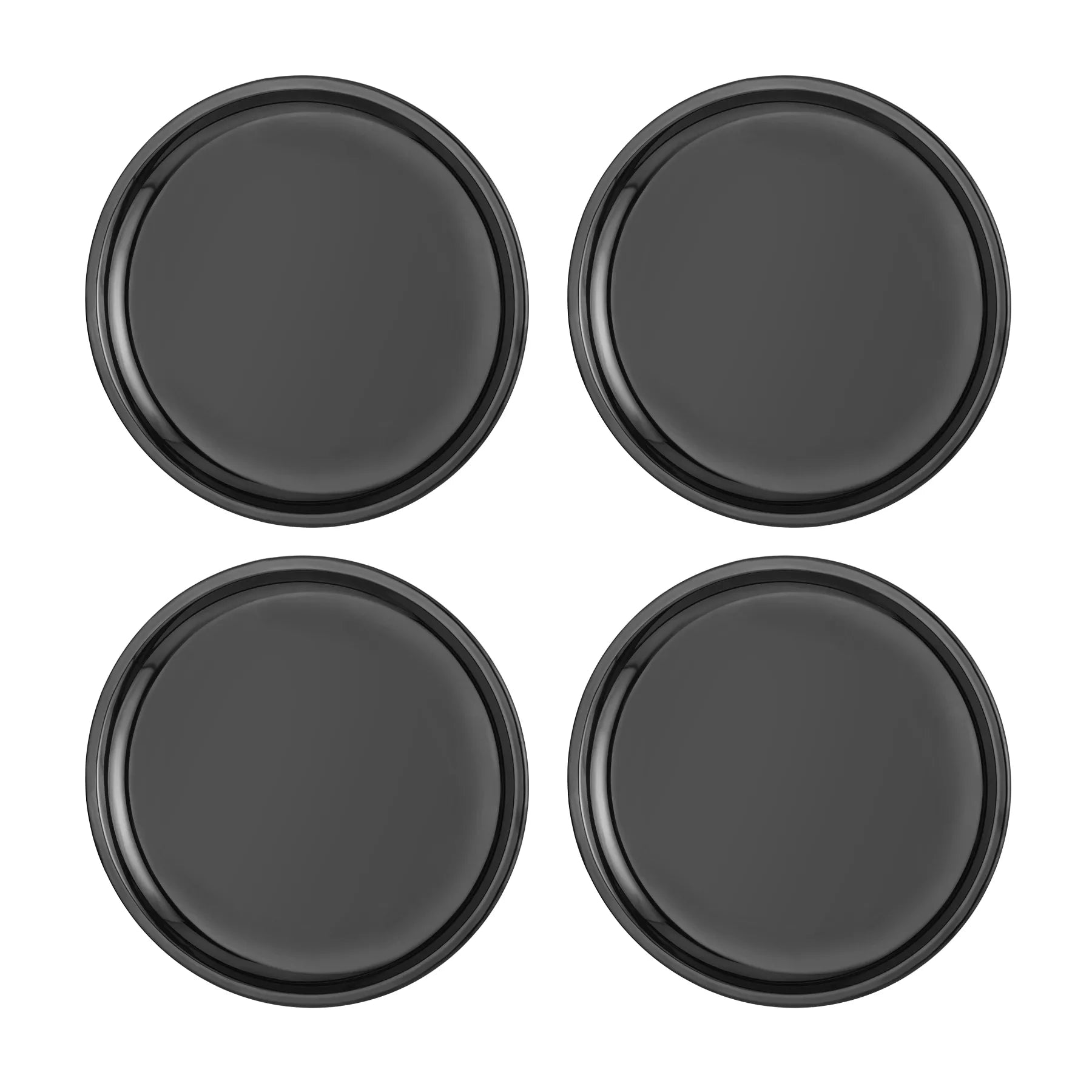 Four stainless steel 9" plates in color, graphite or dark gray. Perfect plates for toddlers, kids, and adults