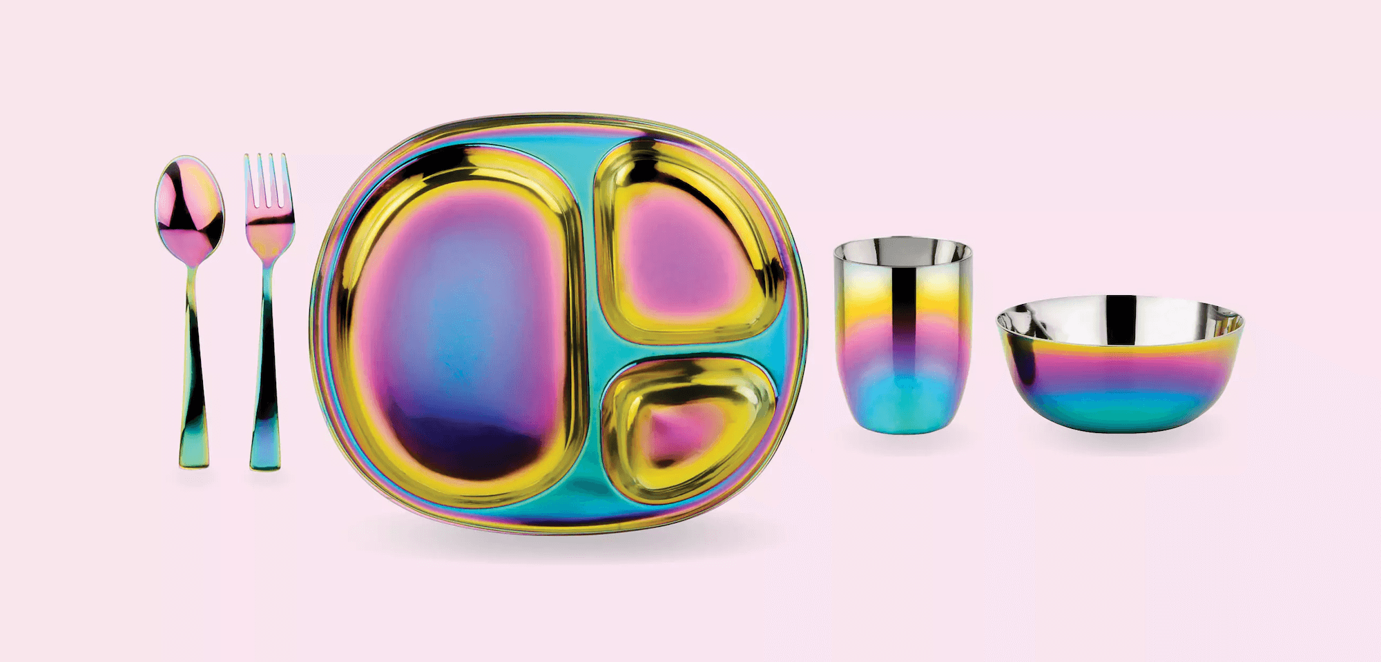 rainbow stainless steel mealtime set