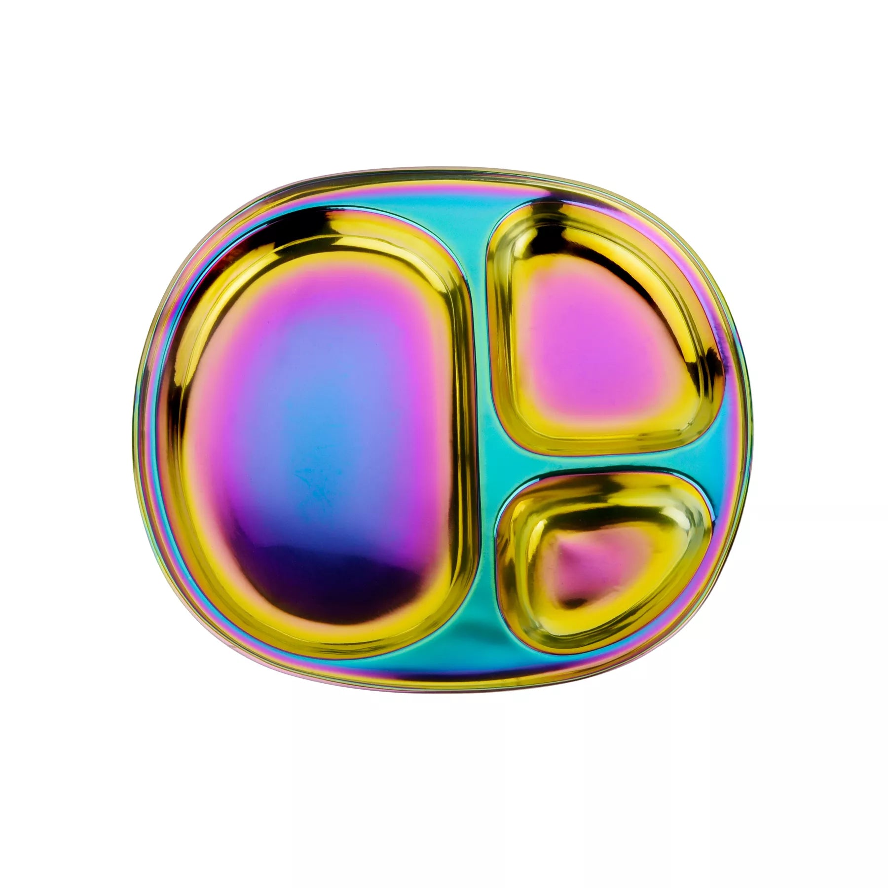 Stainless steel rainbow kids plate. Ahimsa stainless steel toddler plates for kids