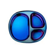 Ahimsa stainless steel kids plate, blue divided plate for kids