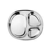 Ahimsa stainless steel kids plates, silver or classic colored divided plate for kids and toddlers