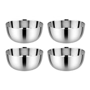 4 stainless steel silver or classic bowls - perfect bowls for toddlers, kids, and adults