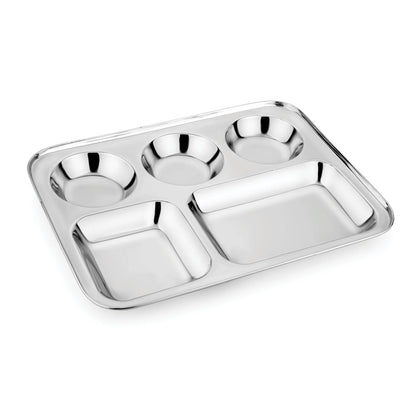 Dinner tray stainless steel. Divided or compartment tray or plate for big kids.